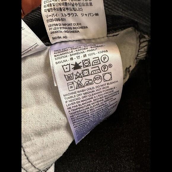 VTG Levis 505 Jeans Mens 35x32 Black Denim Regular Fit Straight Leg Mid Rise 90s - Picture 8 of 9